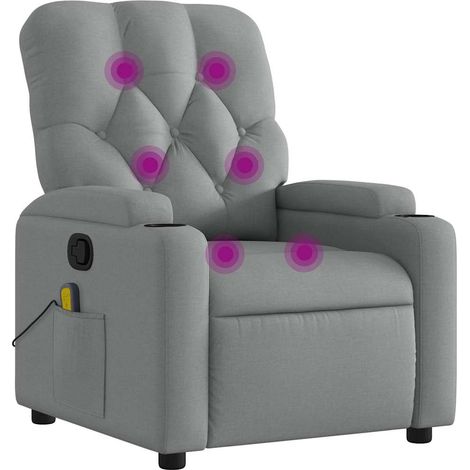 Maison Exclusive - Massagesessel Hellgrau Stoff