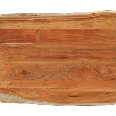 Tischplatte 100x80x3,8cm Rechteckig Massivholz Akazie Baumkante