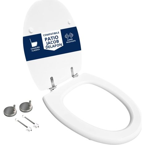 Copriwater Patio Jacob Delafon legno rivestito in resina poliestere bianco (1/4)