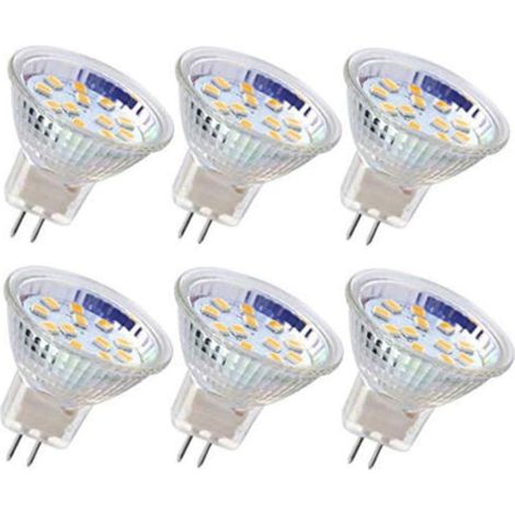 6pcs ampoule LED MR11 ampoule de projecteur GU4 ampoules 3W 18LEDs ampoules halogène 20W équivalent non dimmable ampoule LED 12V AC/DC pour l'éclairage de piste paysage maison (Blanc froid) (1/5)