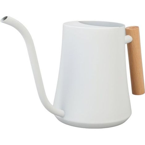 1 arrosoir long bec, acier inoxydable, manche en bois, finition résistante, arrosage précis des plantes d'intérieur (1/5)