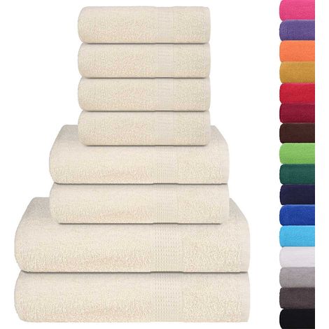 Ensemble de serviettes 8 pcs crème 360 g/m² 100% coton CFW777374 (1/5)