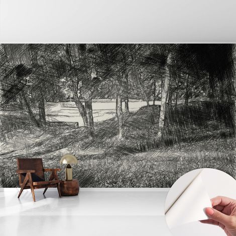 Fotomurale adesivo - murale da parete - Carta da parati autoadesiva - design parete moderno - Paesaggio sereno 416x254 cm (1/5)