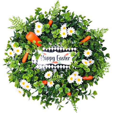Osterdekorationen aus Karotten, Gänseblümchen und Eukalyptus (1/5)