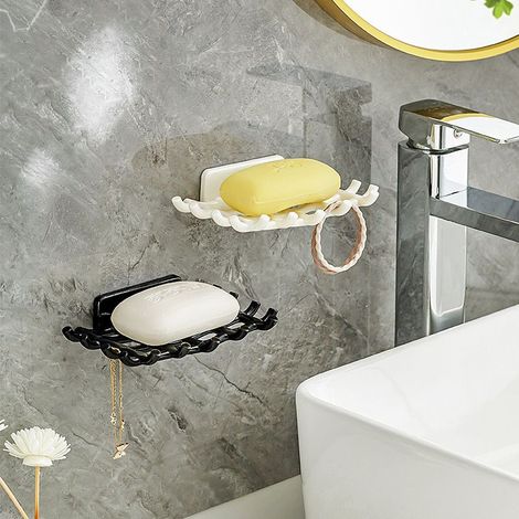 2er-Set Wandseifenschalen, kein Bohren erforderlich, selbstklebender Seifenhalter, Schwammhalter aus Kunststoff für Bad und Küche (1/5)