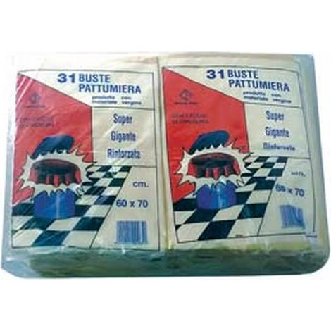 CF SACCO PATTUMIERA CON LACCIO DI CHIUSURA GIALLO PZ.31 - CM.60X70 GR.600