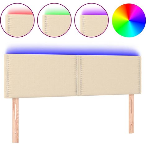 Maison Exclusive - Testiera a LED Crema 144x5x78/88 cm in Tessuto (1/5)