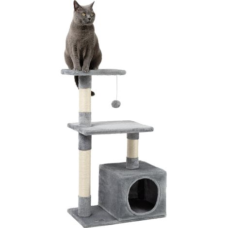Arbre à Chat avec Niche et Balle en Peluche, Hauteur 85 cm, Arbre à Chat en sisal (1/5)