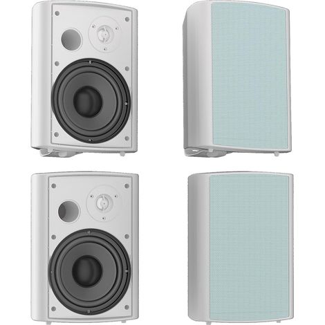 800 W 6.5 Inch Passive Outdoor Speaker, Waterproof Outdoor Speaker, Waterproof Speaker, Stereo Patio Wall Speaker with Powerful Bass (4 White) (1/5)