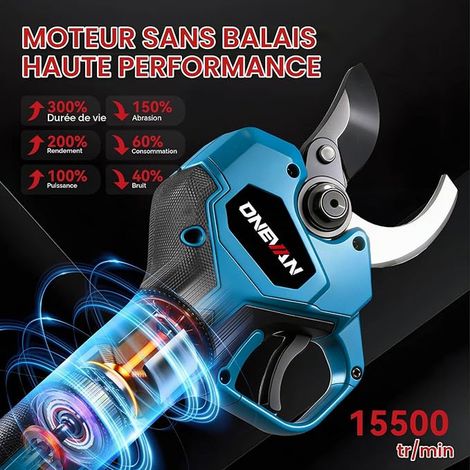 Cordless Electric Pruning Shears 40 mm LCD Display SK5 Steel (1/4)