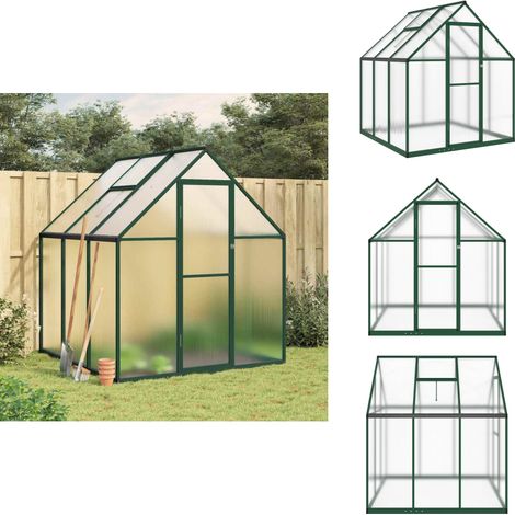 Serre avec cadre de base vert 169x169x195 cm aluminium - Serre Jardin - Serre Plastique - Abri Jardin - Protection Plante - Greenhouse Garden (1/5)
