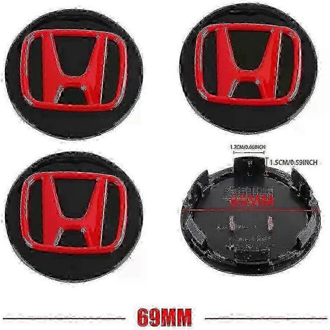 Enjoliveurs de Roue pour Voiture, Lot de 4, 56/58/60/69 mm, Compatibles Honda Civic, Jazz, CR-V, UR-V, Fit Type R (1/5)