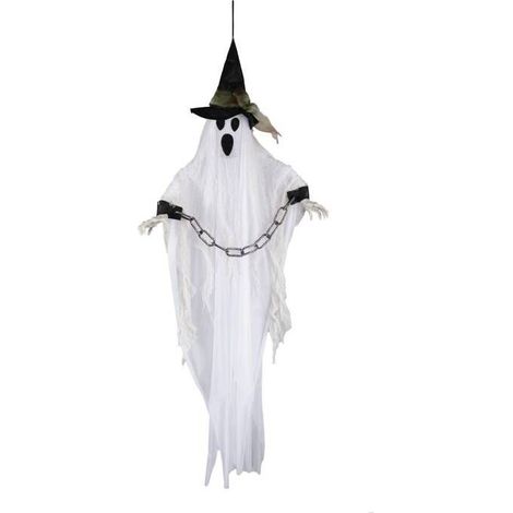 Décoration Halloween - PTIT CLOWN - Fantôme lumineux - 80 cm - À suspendre - Blanc (1/4)