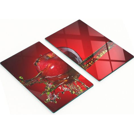 Taglieri decorativi in vetro per snack, con motivi di mela e acqua, 2x30x52 cm (1/5)