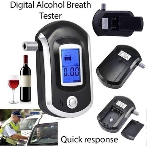 Alcootest AT6000 avec 10 embouts buccaux, éthylotest numérique professionnel avec écran LCD - FFY (1/4)