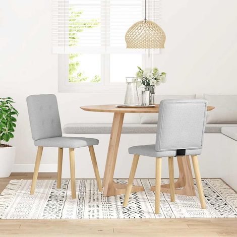 Lot de 2 Chaises à manger,Chaise de cuisine gris nuage tissu CFW79519 (1/5)