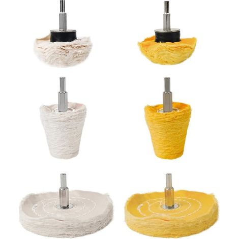 Kit de polissage 6 pièces pour perceuse, roues à polir jantes voiture & moto, collecteurs (1/5)