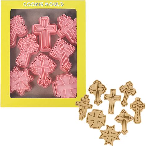 8-teiliges 3D-Weihnachtsplätzchen-Ausstechformen-Set, Handstempel für Gebäck (1/5)