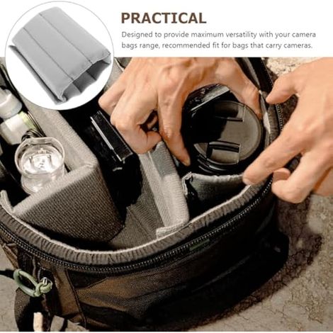 Lot de 4 séparateurs de sac pour appareil photo, intercalaires à brancher pour sac à dos, sac d'appareil photo, séparateur de sac pour compartiment de sac, annexe N, partition en daim gris