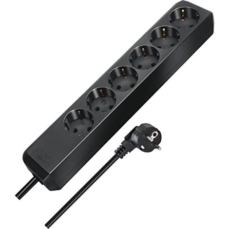 Brennenstuhl 1159400015 Multipresa 6 scomparti Nero Schuko 1 pz.