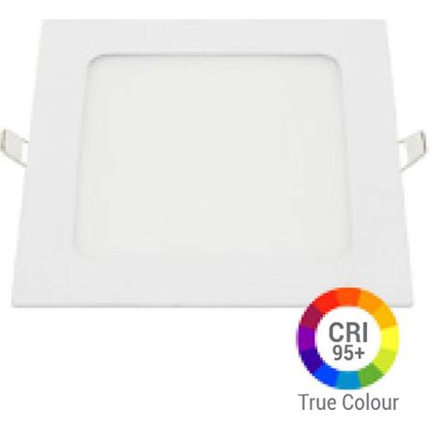 Plafonnier LED Carré 18W Extra Plat Encastrable IRC95 - Blanc Chaud 2700K (1/2)