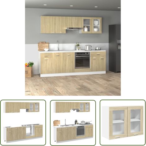 vidaXL Ensemble d'armoires cuisine 8pcs chêne sonoma bois d'ingénierie (1/5)