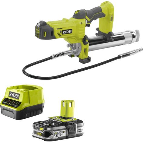 Pack RYOBI pompe à graisse 18V R18GG-0 - 1 batterie 2.5Ah - 1 chargeur rapide - RC18120-125