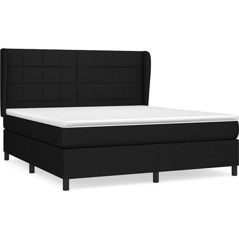 Maison Exclusive - Cama box spring con colchón tela negro 180x200 (1/5)