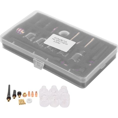 Kit de rechange pour torche à souder, incluant buses en laiton, dômes en verre et électrodes tungstène WP-17/18/26