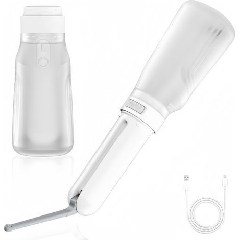 Bidet,Tragbare Reise-Bidetflasche,400 ml,IPX7 wasserdicht,Mit 3 Druckstufen,Für die Reinigung im Freien,Hämorrhoidenbehandlung,Weiß (1/5)