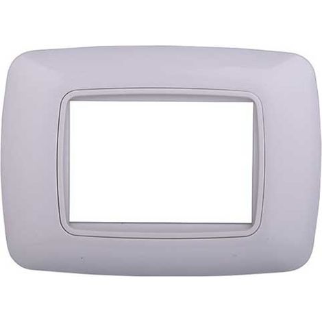 Plaque compatibles Bticino Livinglight 3 modules plastique convexe couleur blanc avec intérieur blanc