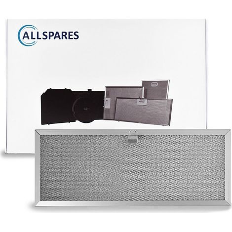 Filtro metallico AllSpares per cappe aspiranti, compatibile con i modelli Novy 563-8020A e 609014 (387x153x10mm)