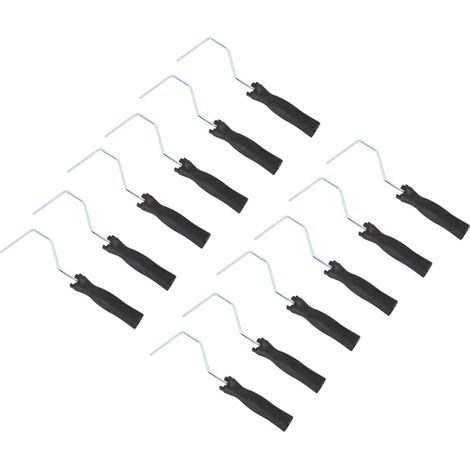 Lot de 12 manches de rouleau à peinture de 10 cm (4 pouces) réutilisables, en acier et plastique, pour la peinture murale et la rénovation de maison (1/5)