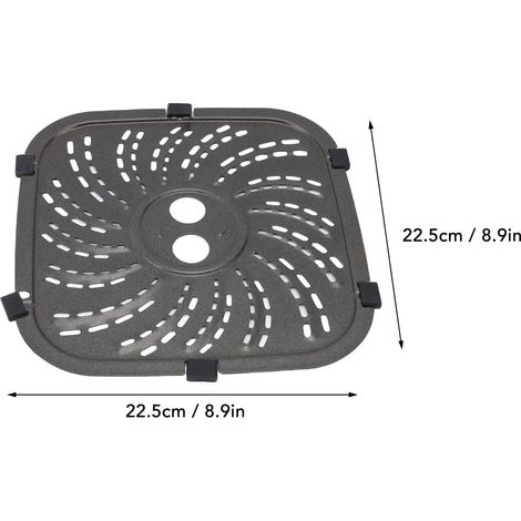 Ortviai Plaque à grille pour friteuse air fryer PowerXL 6 QT et 8 QT – Acier inoxydable, 22,5 x 22,5 cm (1/4)