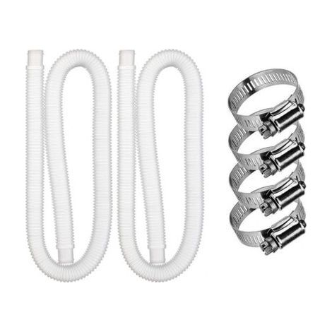 Ersatzschlauch für Aufstellpools – 2 flexible Schläuche für die Filterpumpe mit 4 Metallklemmen (Durchmesser: 32 mm, Länge: 1,5 m) (1/5)