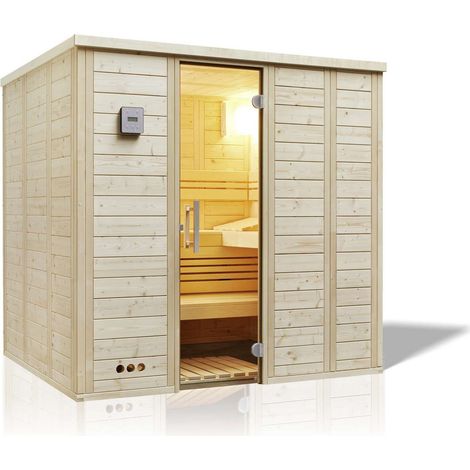 Infraworld Urban 164 gerade Saunakabine Massivholzsauna Fichte 211x164x200 cm Infraworld Sauna Urban gerade 209 OHNE Saunaofen und Steuerung (1/5)