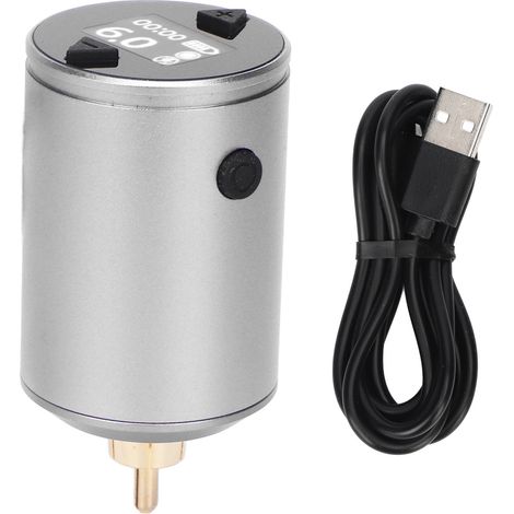 Alimentation Tatouage Sans Fil 1500mAh, Batterie Rechargeable pour Stylo Tatouage, Écran LCD, Réglable 4‑12V, Interface RCA (1/5)