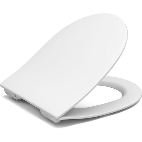 Hamberger  Abattant WC Nova Pro Oval - 42 cm - Duroplast - Design Slim - Antibactérien - Mécanisme Doux