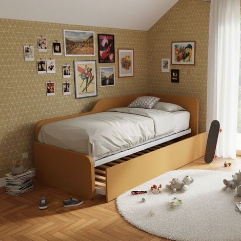 Divano letto sagomato 80x190 con letto estraibile e sollevabile - Zolfo