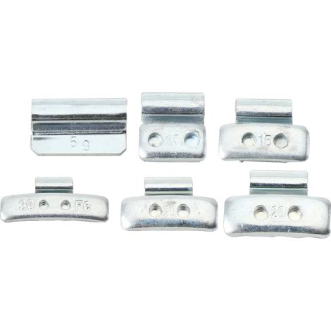 Bloques de equilibrado de neumáticos para automóviles, acero aleado, peso total 225 piezas, configuración de peso de 5 g a 30 g, adecuados para aplicaciones de equilibrado de neumáticos, proporciona u (1/5)