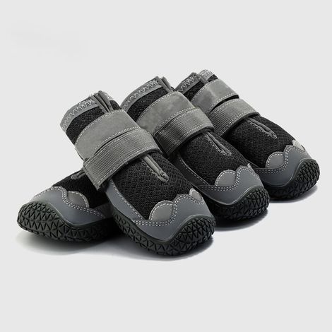 paires de bottes pour chien, respirantes et antidérapantes, avec bandes réfléchissantes pour la neige et les promenades, noires, largeur intérieure 4 cm (1/5)