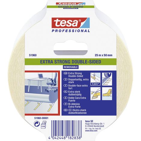 tesa EXTRA STRONG 51960-00001-11 Nastro per posa pavimentazioni e tappeti tesa® Professional Translucido (L x L) 25 m x (1/5)