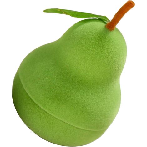 Caja para anillos de franela verde frutal para compromisos y bodas. (1/5)
