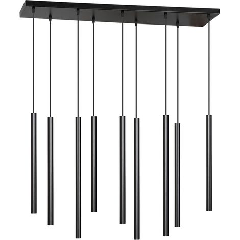 Lampada a Sospensione Selter, Acciaio verniciato a polvere, Nero, 92x120x22 cm (1/5)