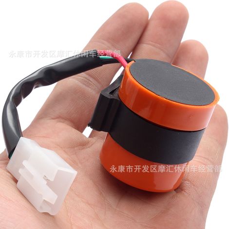 Off-road motorcycle, ATV, beach skateboard, GY6, 3-pin 12V signal flasher, turn signal indicator, buzzer (orange) (1/4)