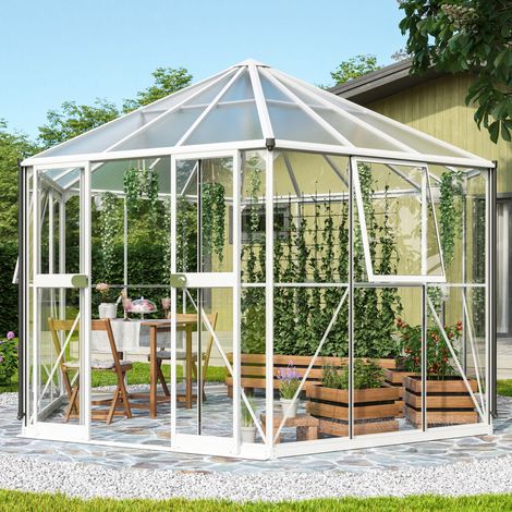 Vitavia Gewächshaus "Pi 9000", weiß, 3 mm ESG (1/5)