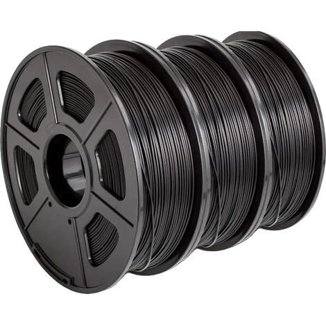 3D-Drucker-Filament, PLA-Material, 1,75 mm Durchmesser, 3 Rollen pro Packung, PETG-BK-3KG (1/2)