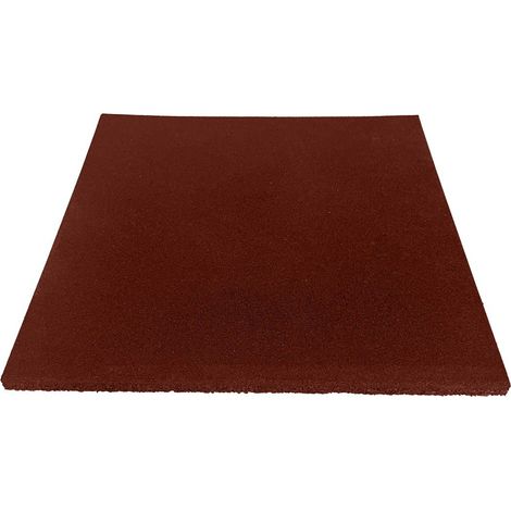 Loseta de Caucho Profesional Grano Fino 1X1m - Roja 20mm (1/5)
