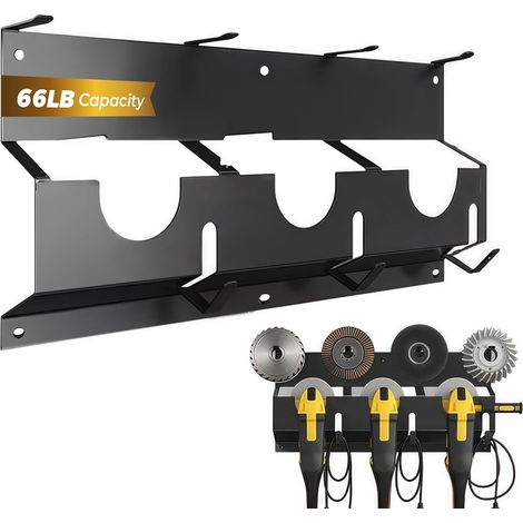 1 Support Mural Meuleuse D'angle,Acier,3 Compartiments,4 Porte-disques,Garage,Atelier (1/5)