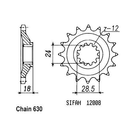 Pignon avant JT F523-15, 15 dents, taille 630